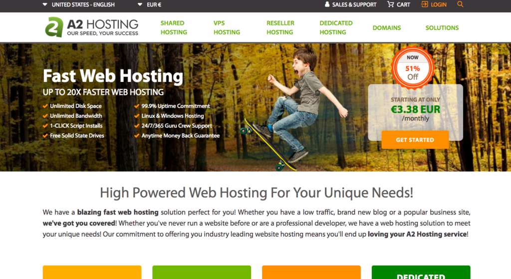 A2 Hosting #6 most used WordPress hosting company