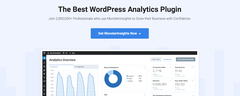 6. Google Analytics Dashboard by MonsterInsights WordPress Plugin