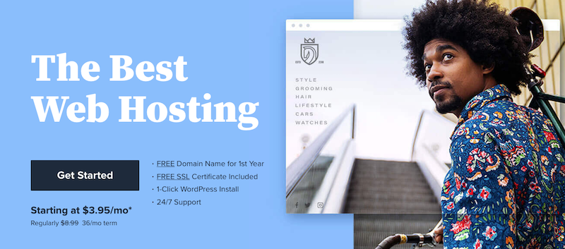 Bluehost - the hosting service with the best uptime for Node JS 