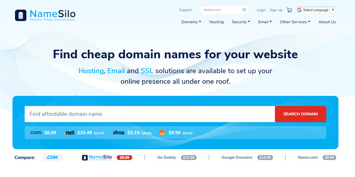 namesilo domain registrars