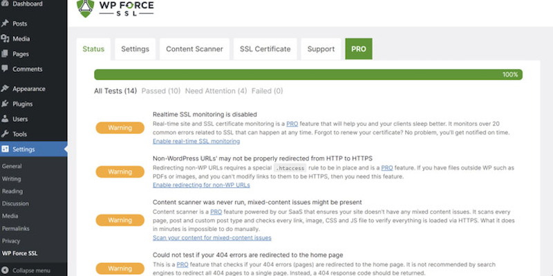 WP Force SSL Features