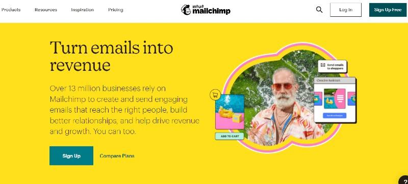 Mailchimps website