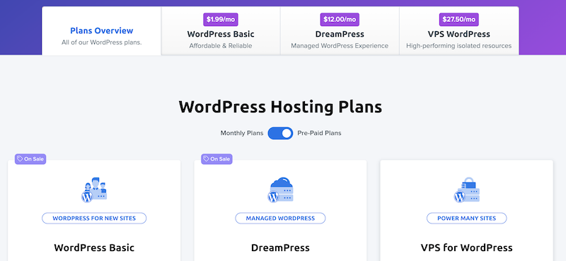 DreamHost pricing