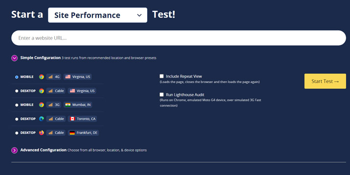 WebPageTest-site-performance