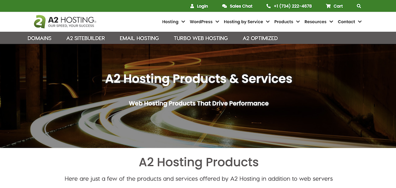 A2 Hosting products 