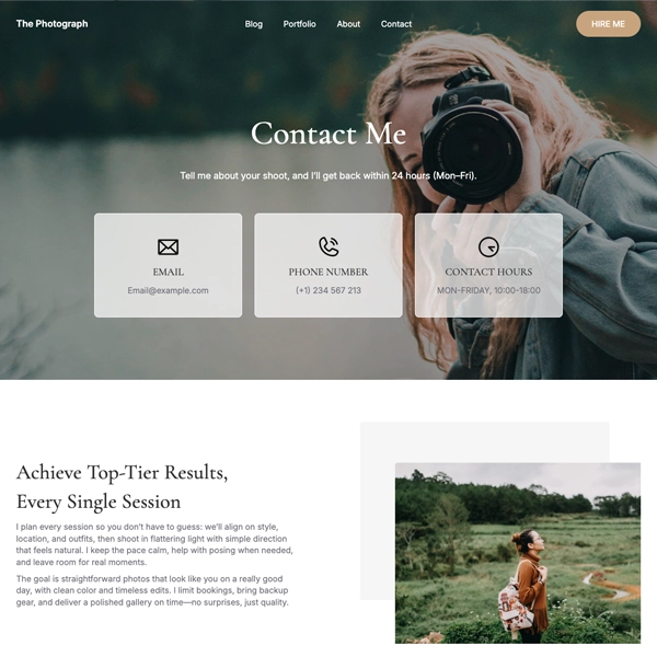 The Photograph – Photography WordPress Theme