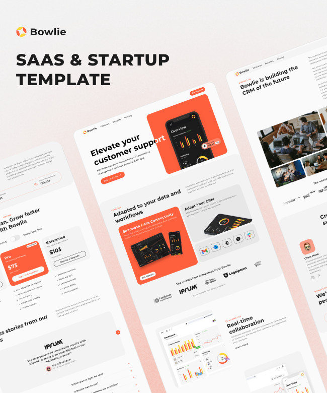 Bowlie — SaaS & Startup Framer Template Thumbnail