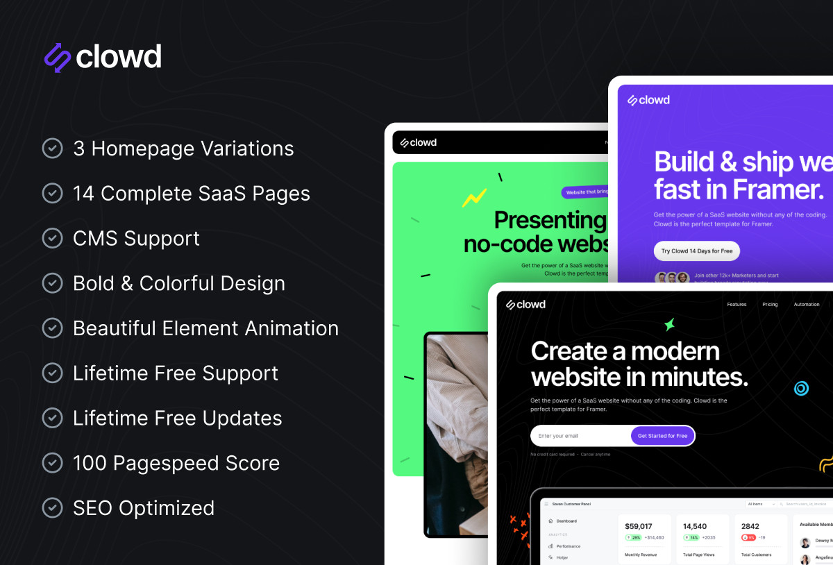 Clowd - Multi-layout SaaS Template Preview Image 2