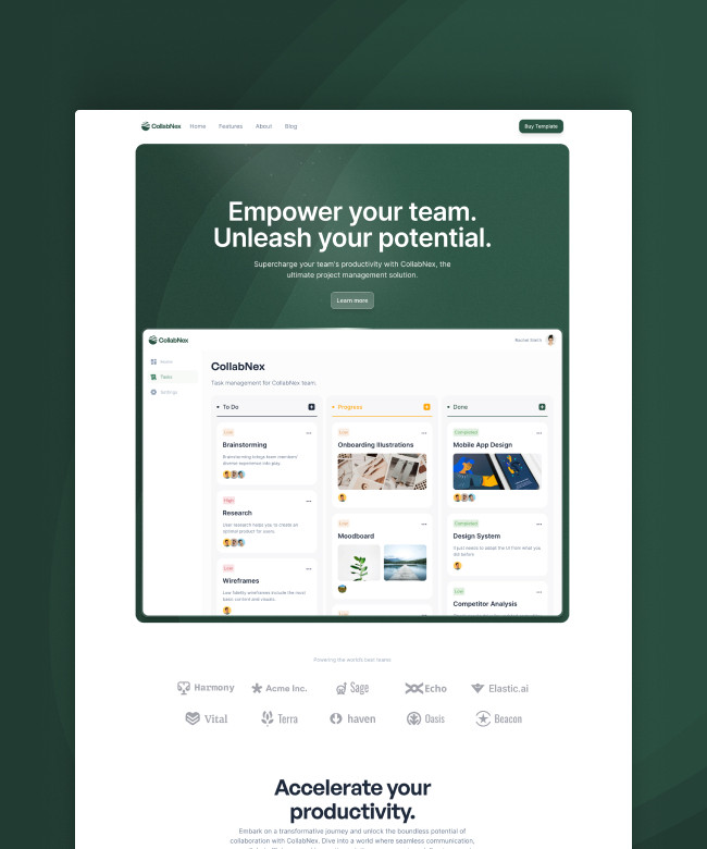 CollabNex — SaaS Product Framer Template Thumbnail
