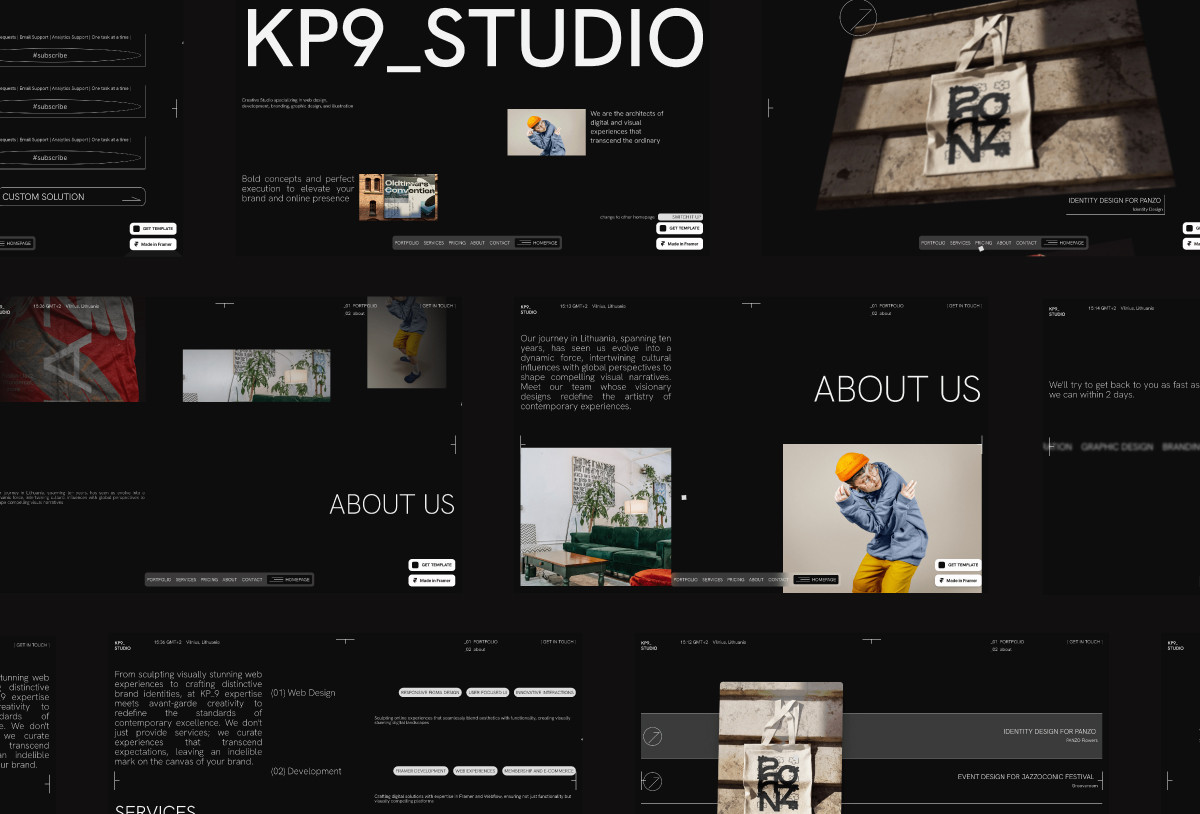 KP9 Multi Layout Framer Portfolio Template Preview Image 2