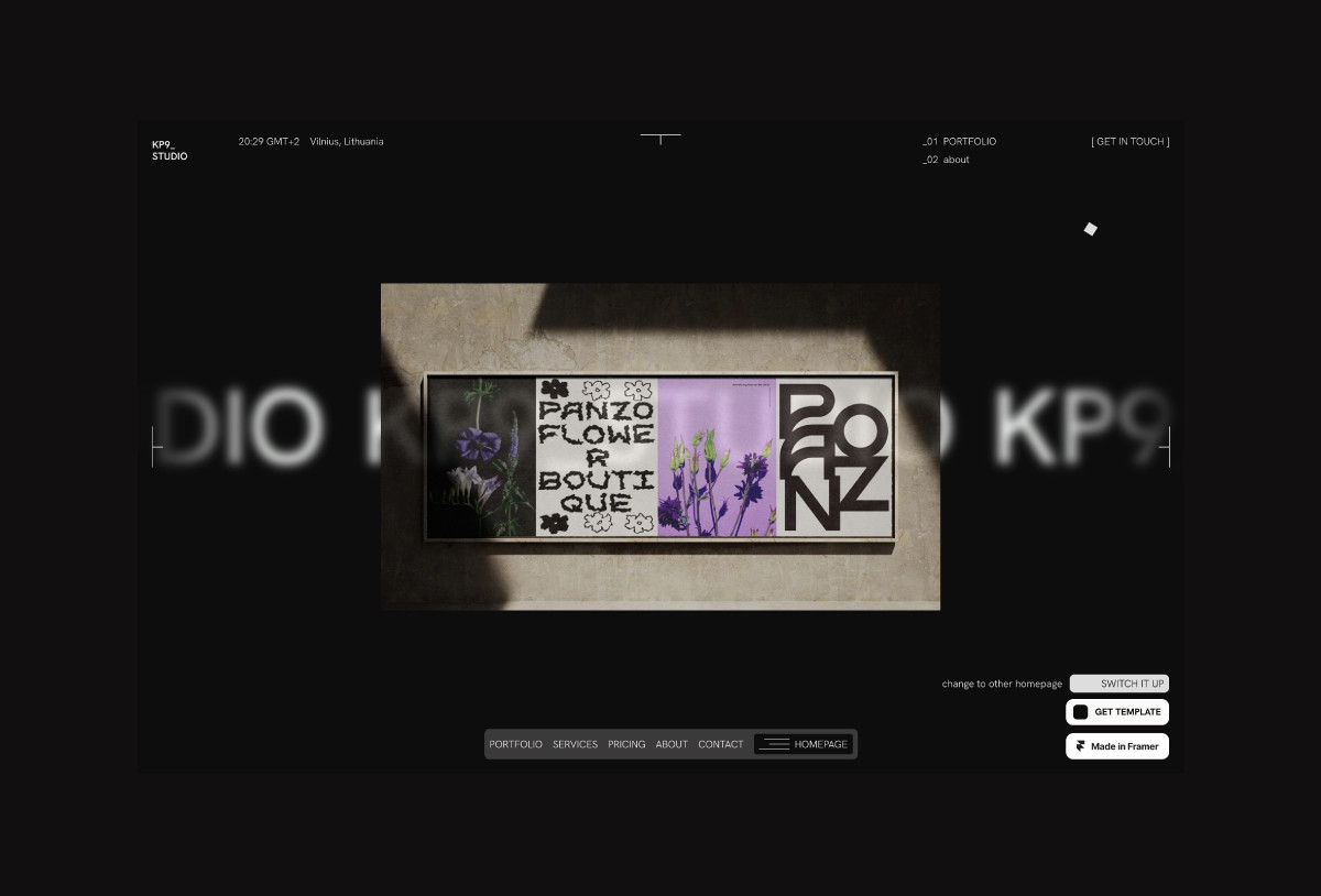 KP9 Multi Layout Framer Portfolio Template Preview Image 3