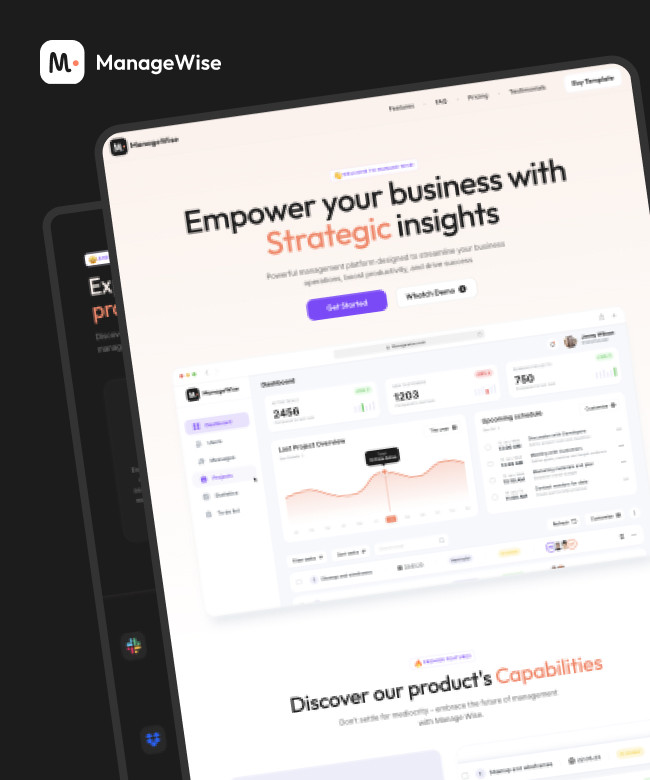 Manage Wise - SaaS Product Landing Page Thumbnail