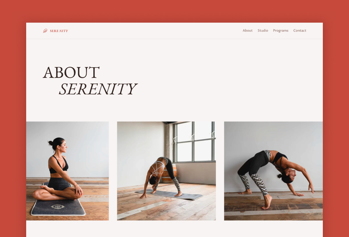Serenity — Yoga Instructor Framer Template Preview Image 1